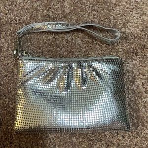 Silver dress wristlet